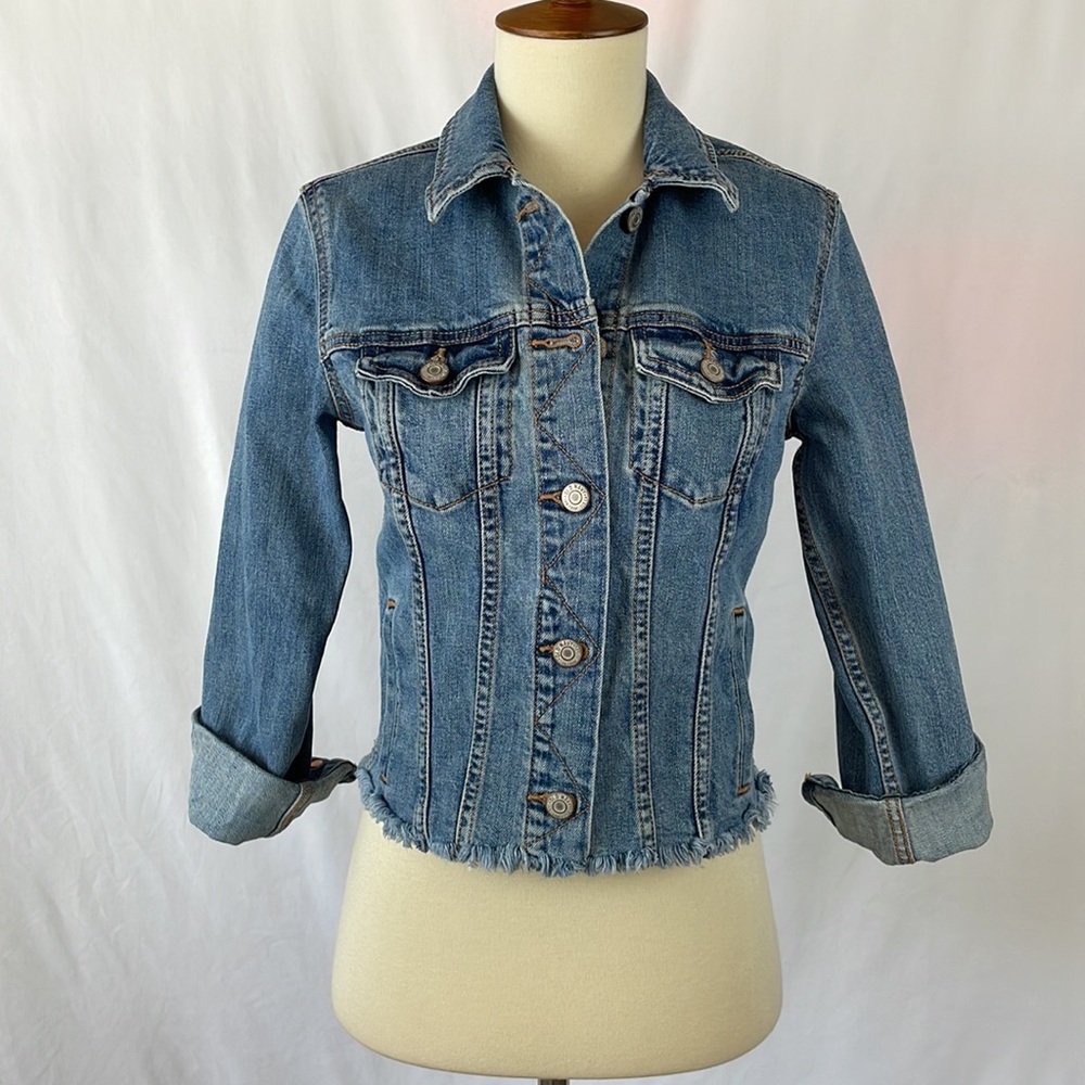 Old Navy Cut Off Blue Jean Jacket - Size XS